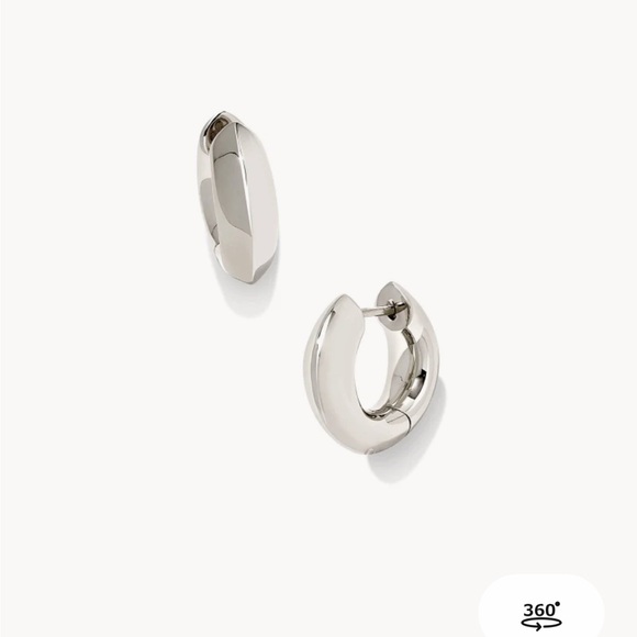 Kendra Scott Shiny Silver Hoop Earrings - Picture 4 of 4